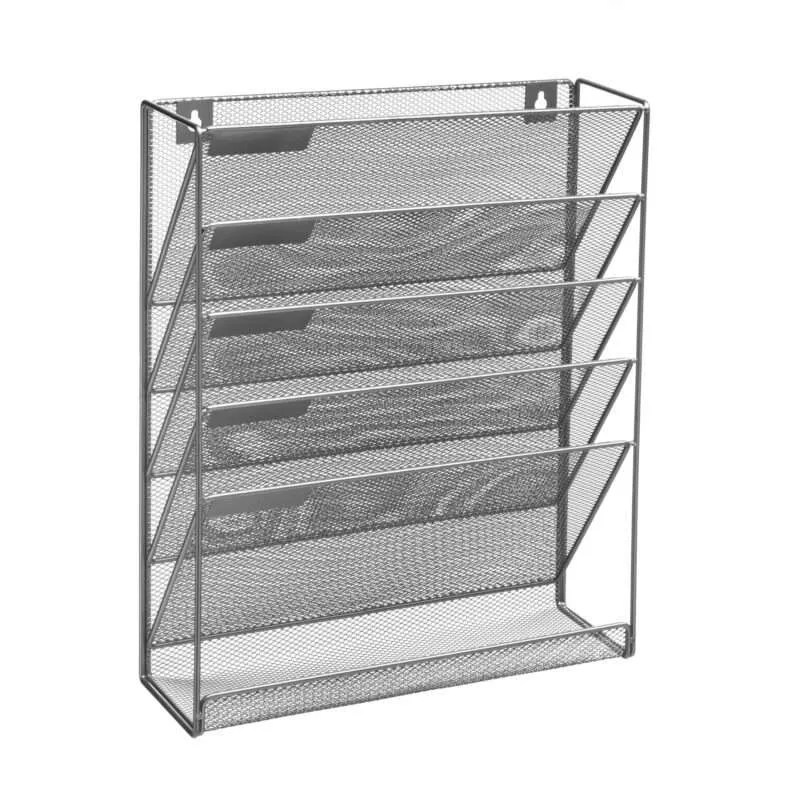 Black Mesh Magazine Rack OSCO FivePart WallMount Magazine Rack
