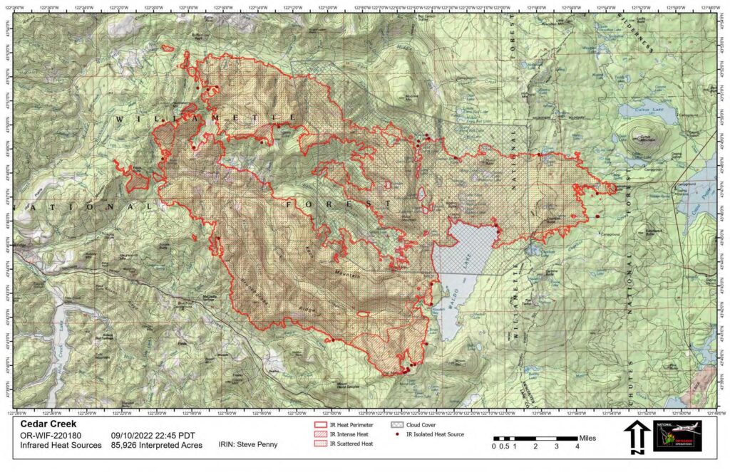 Cedar Creek Fire grows to 85,926 acres, containment drops to 0 OREGON STATE FIRE MARSHAL