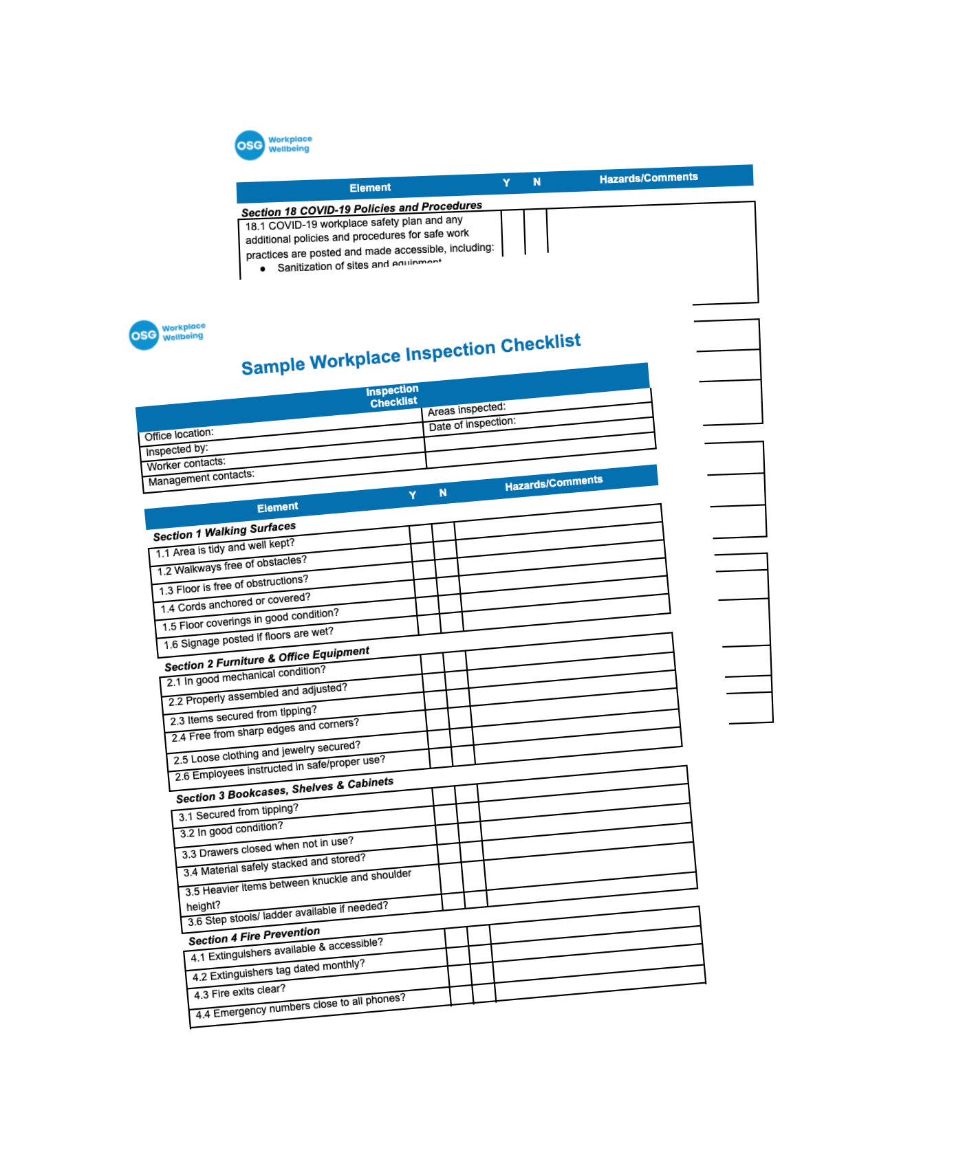Inspection Checklist OSG