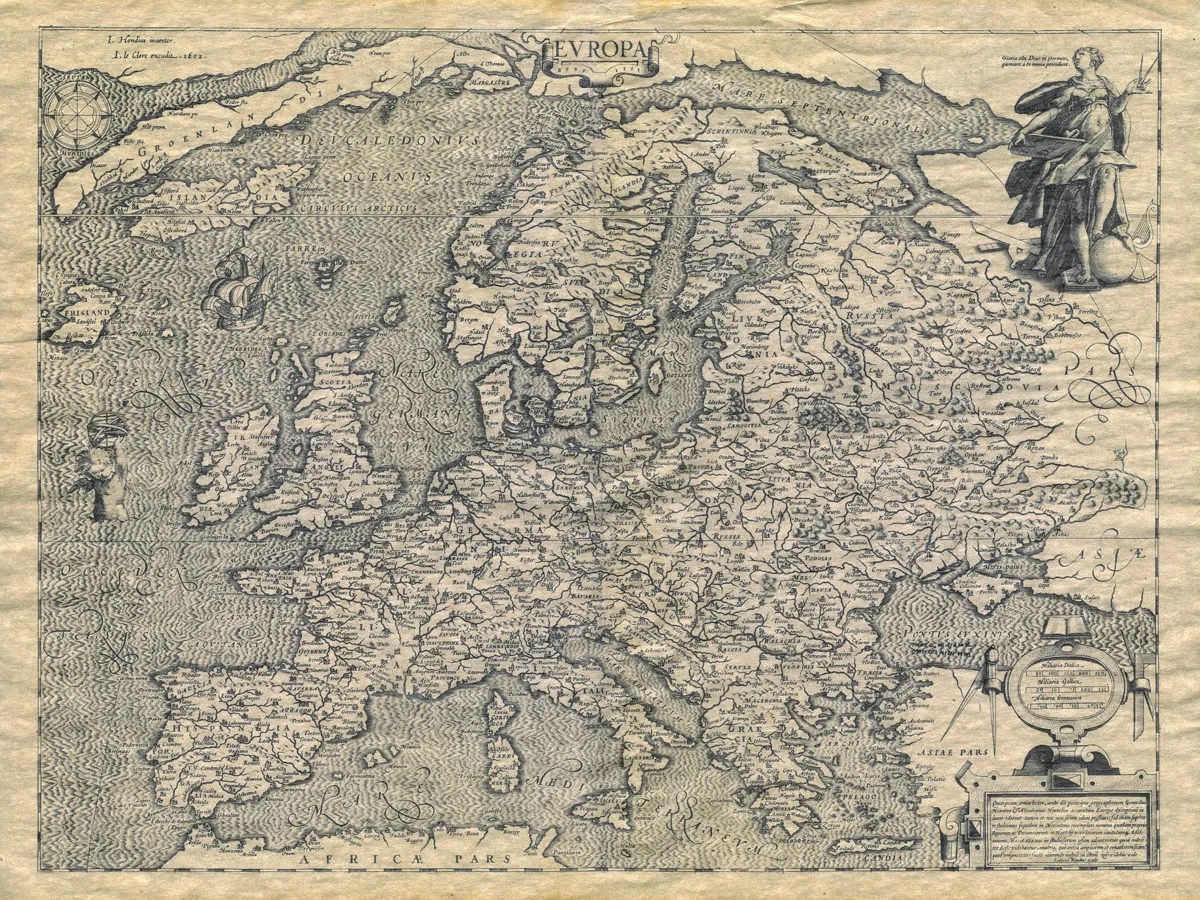 Map Of Europe 1560 Europe 1560 The Old Map Company