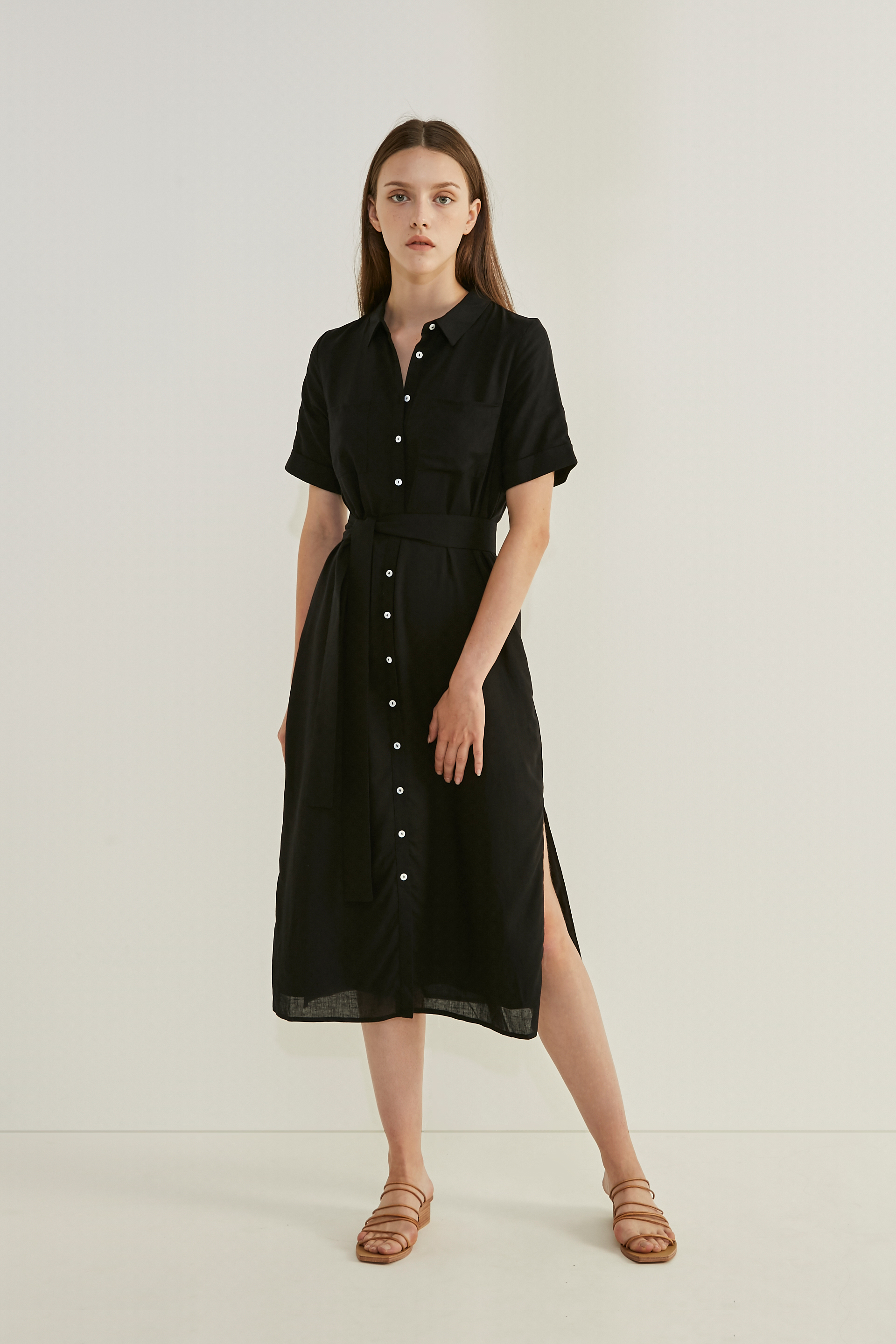 Linen ButtonDown Shirt Dress Our Second Nature