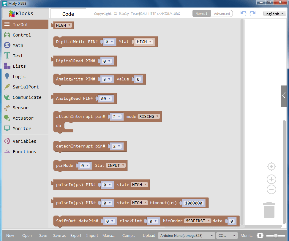 ArduinoグラフィカルプログラミングキットMixlyの紹介 «