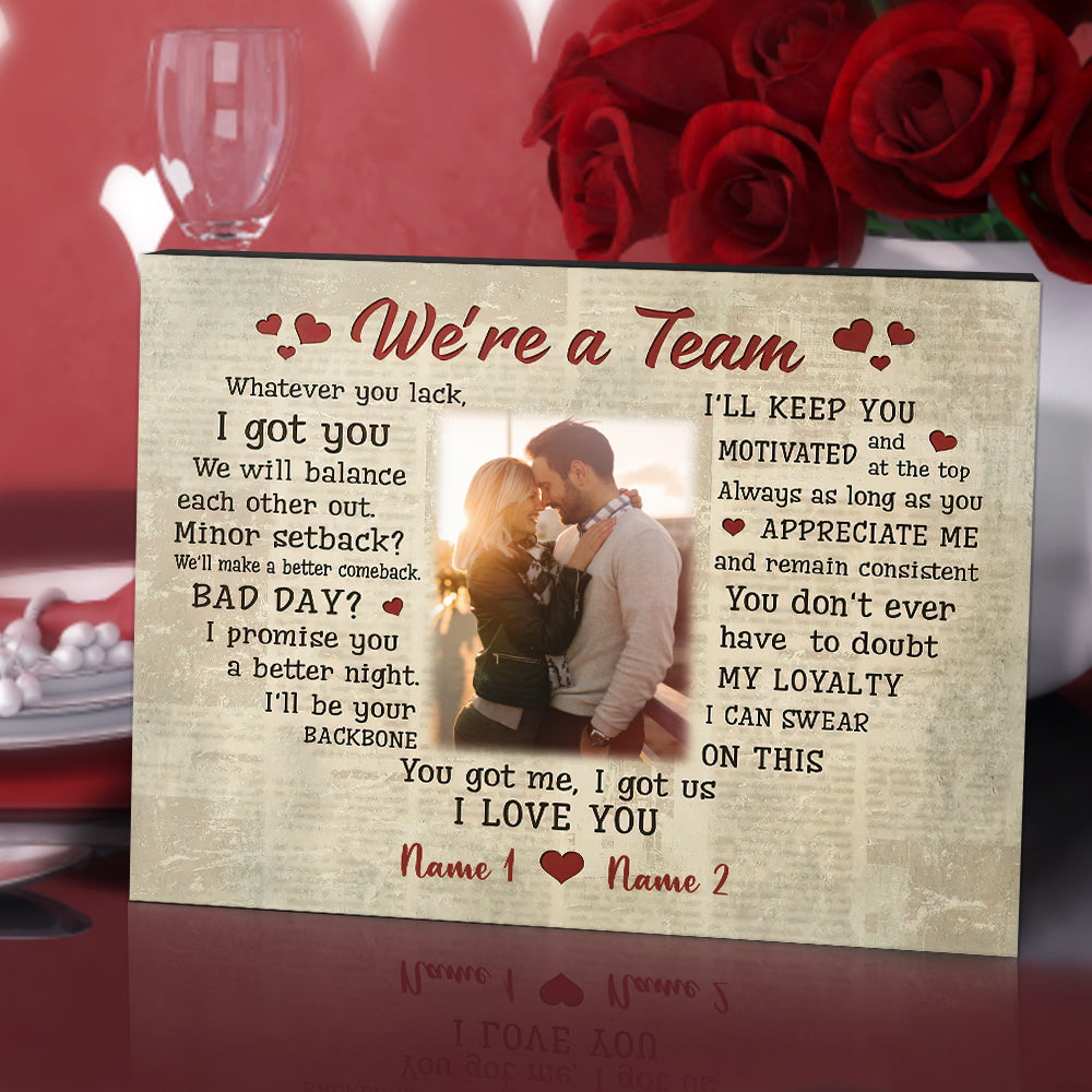 Personalized Tabletop Picture Frame Wood Word Art Photo Frame