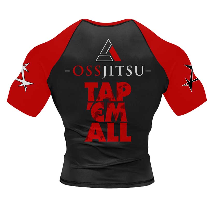 TAP ‘EM ALL Jiu Jitsu Short Sleeve Rashguard OssJitsu