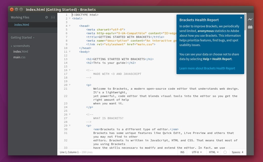 Adobe Brackets 1.11 Released, Is ‘Fully Supported’ on Linux Open