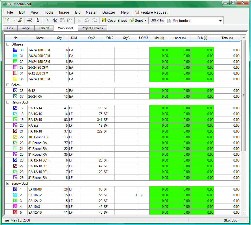 MEP Takeoff Services