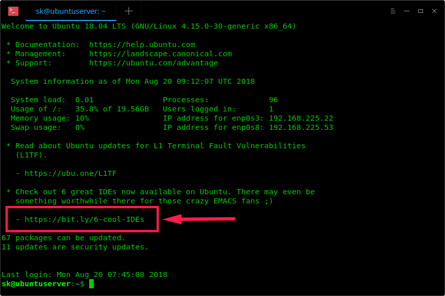 Disable Ads In Terminal Message In Ubuntu Server OSTechNix