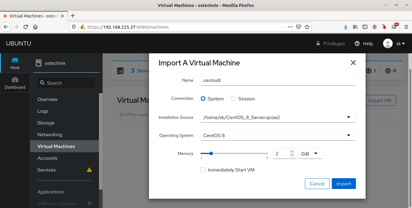 Create A KVM Virtual Machine Using Qcow2 Image In Linux OSTechNix