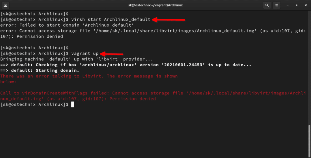 [Solved] Cannot access storage file, Permission denied Error in KVM
