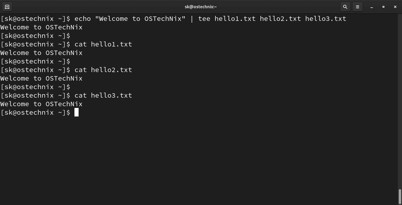 Linux Tee Command Tutorial With Examples For Beginners OSTechNix