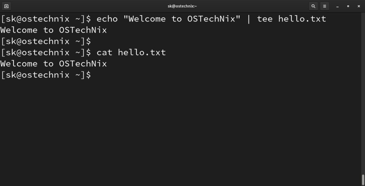 Linux Tee Command Tutorial With Examples For Beginners OSTechNix