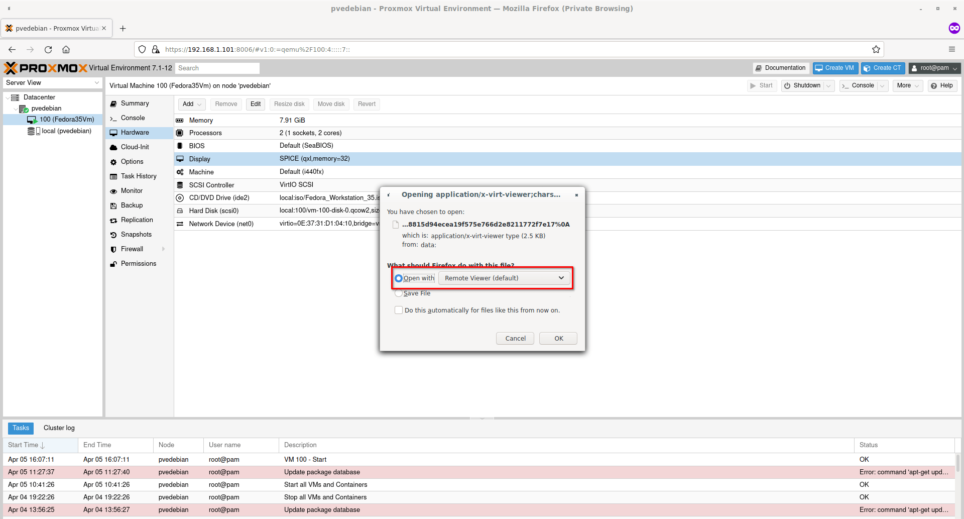 Access Proxmox Virtual Machine With SPICE Client OSTechNix