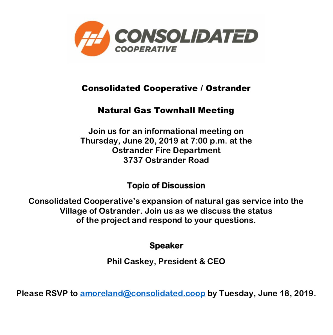 Consolidated Natural Gas Town Hall Meeting Official site for