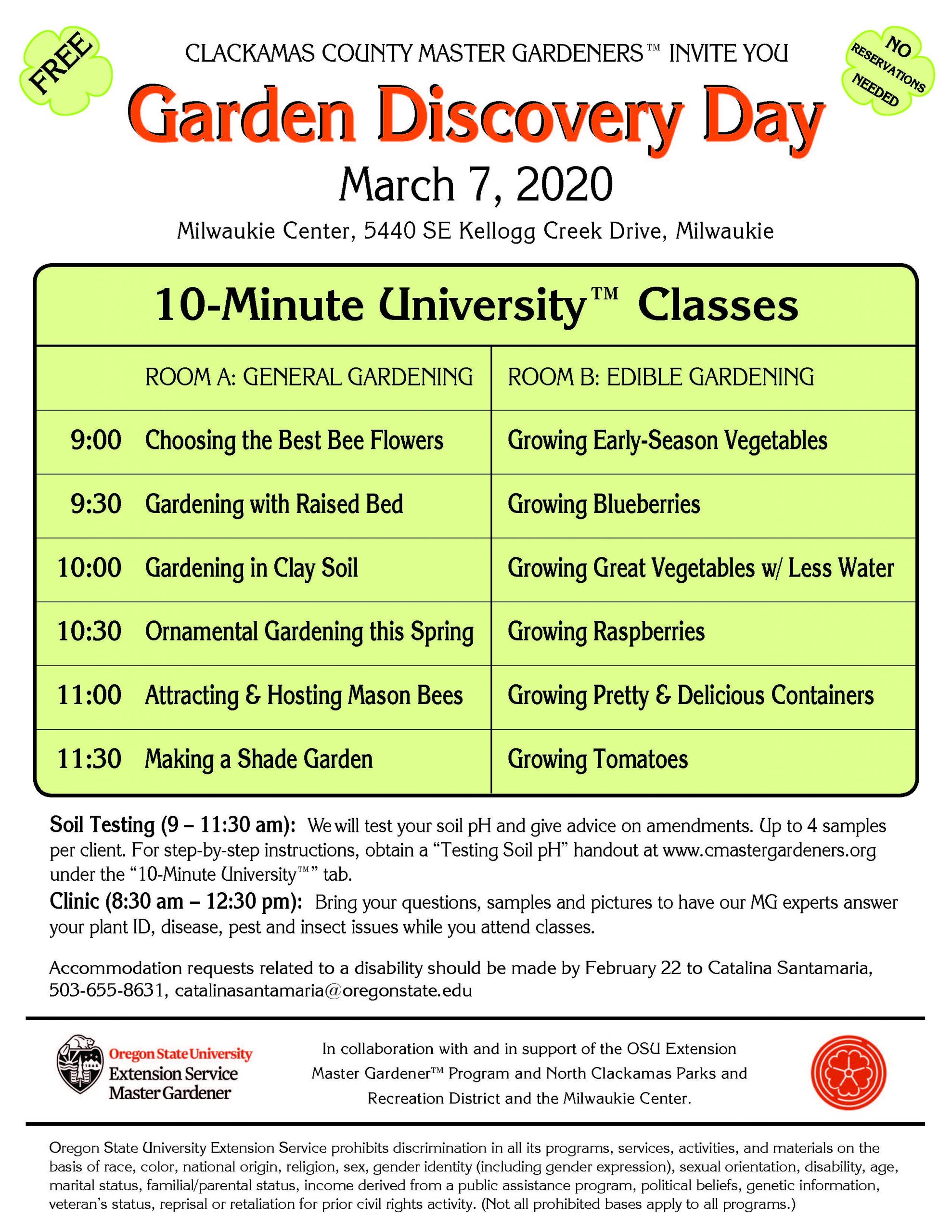 Event details for Garden Discovery Day.