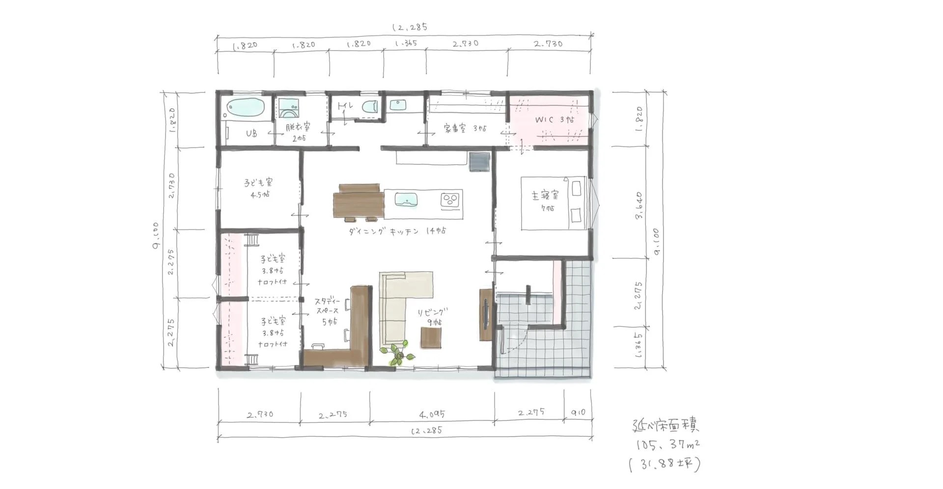 夫と妻と子ども5人。7人家族の理想の家づくり - My Home Story │スーモカウンター注文住宅 5人家族 | すむところ研究室 Otec
