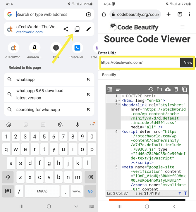 How to View Source Code in Chrome Mobile oTechWorld