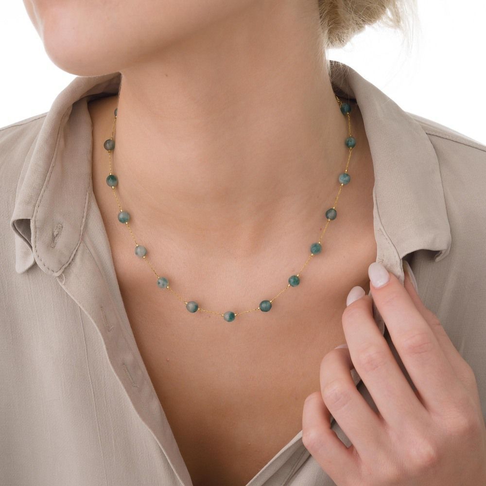 CLIO LIGHT GREEN NECKLACE Othelia Jewels