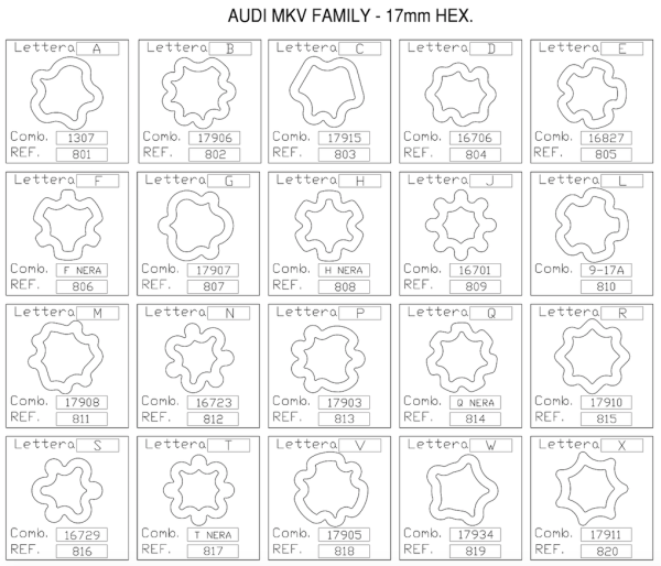 OEM Replacement Wheel Lock Key Audi 805 E Otis Inc LA