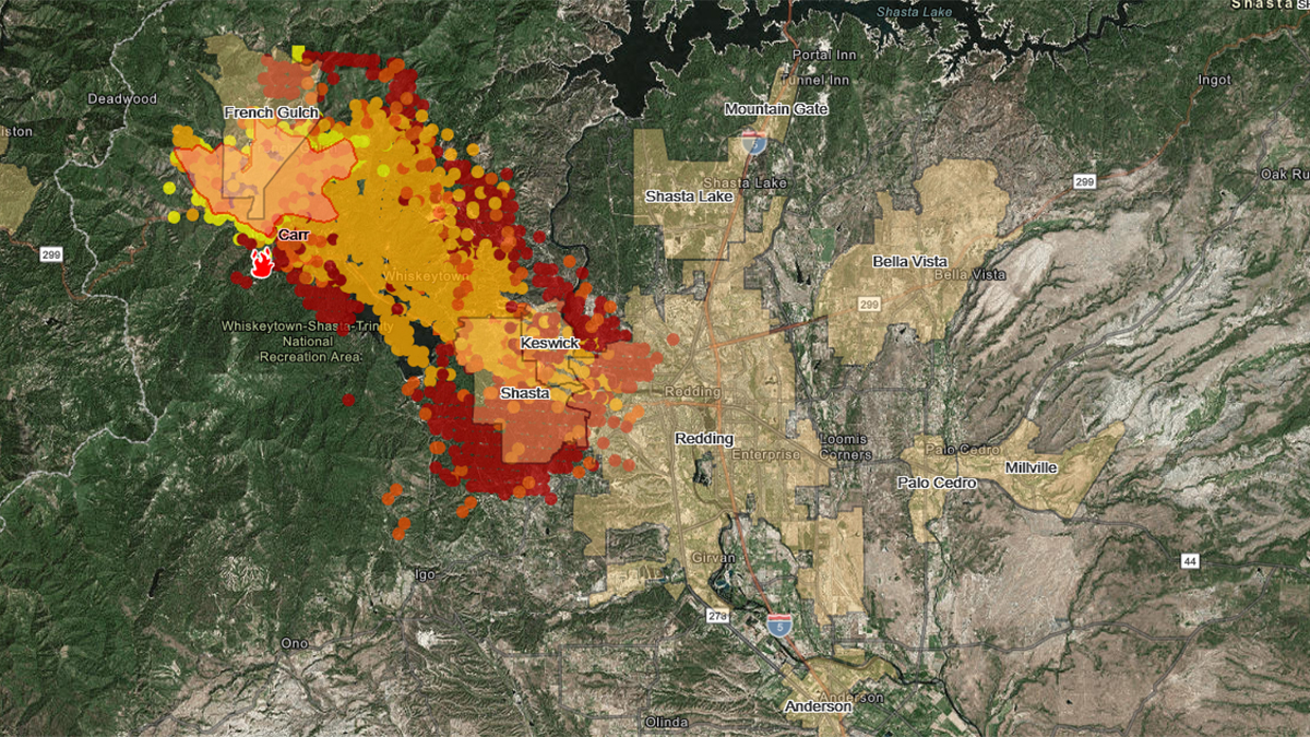 Arc Gis Camp Fire Map Live Carr Fire Map Arcgis Map
