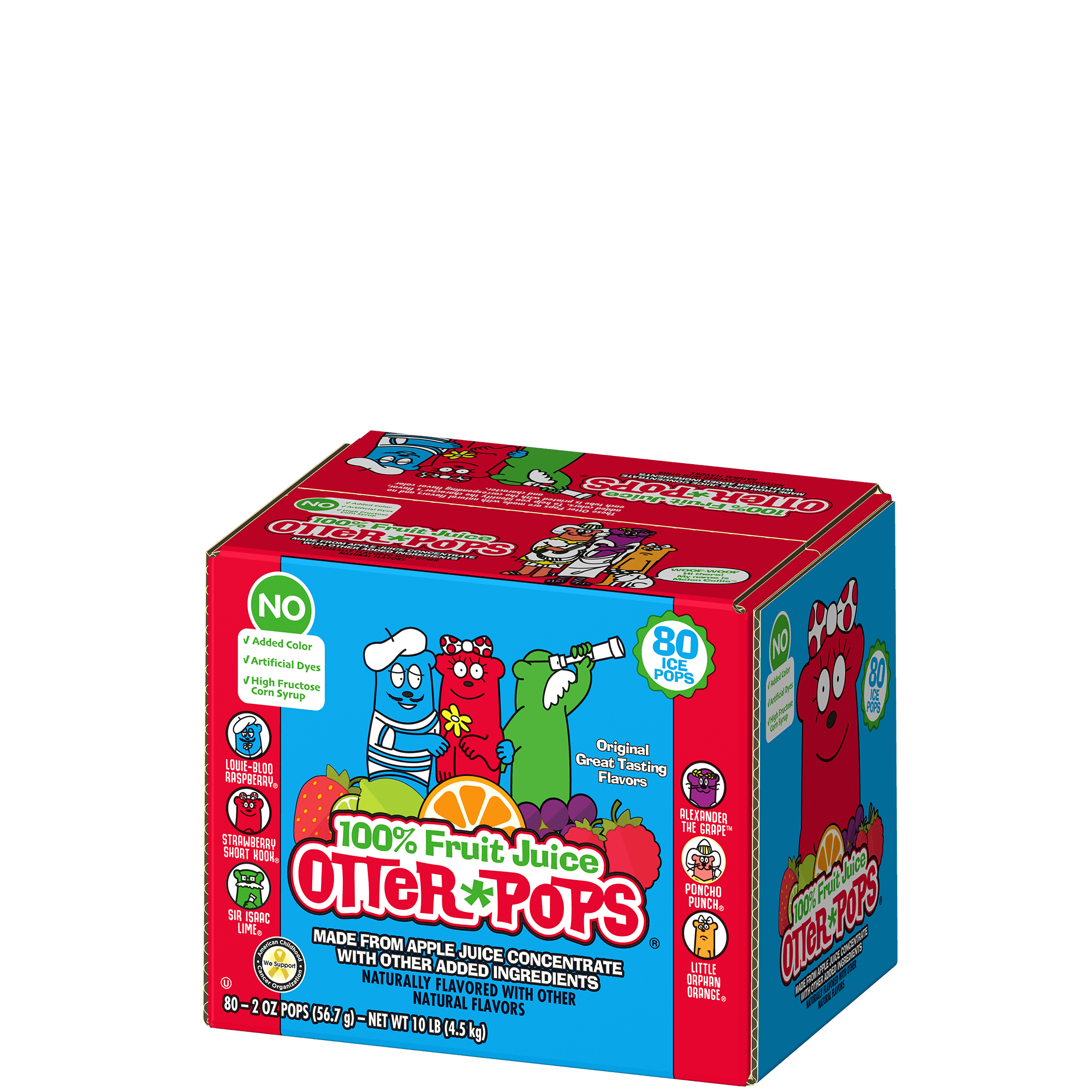 Assorted Flavors and Sizes of Otter Pops Ice Pops Otter Pops