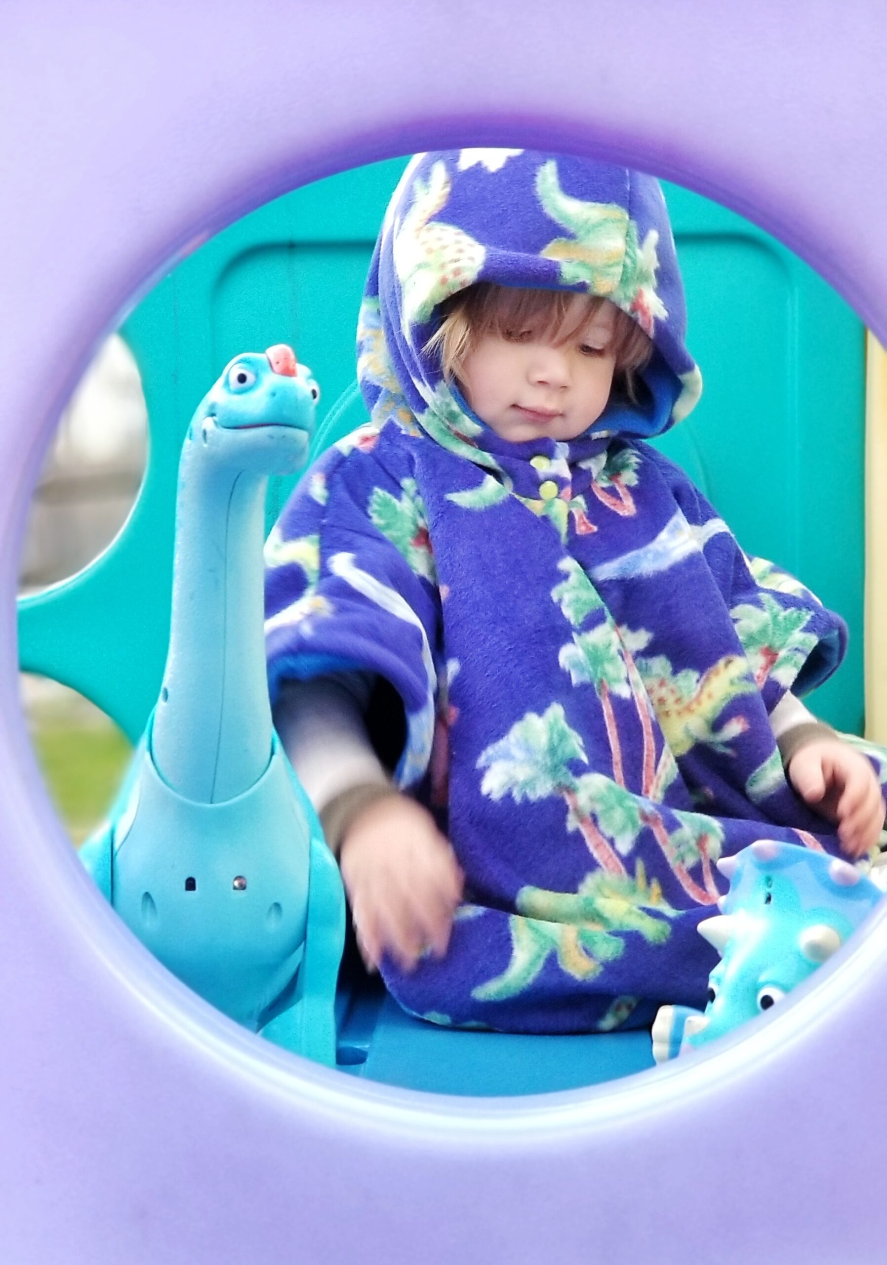 Dinosaur Plush Fleece Poncho Otto & Odette