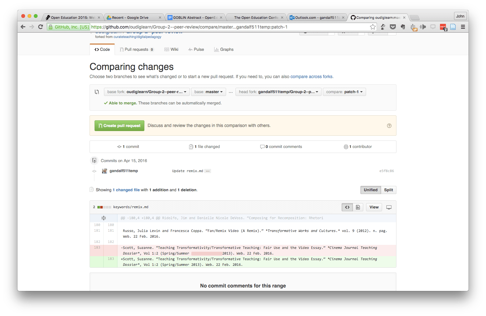 Fork U! A Github Approach to Learning and Collaboration