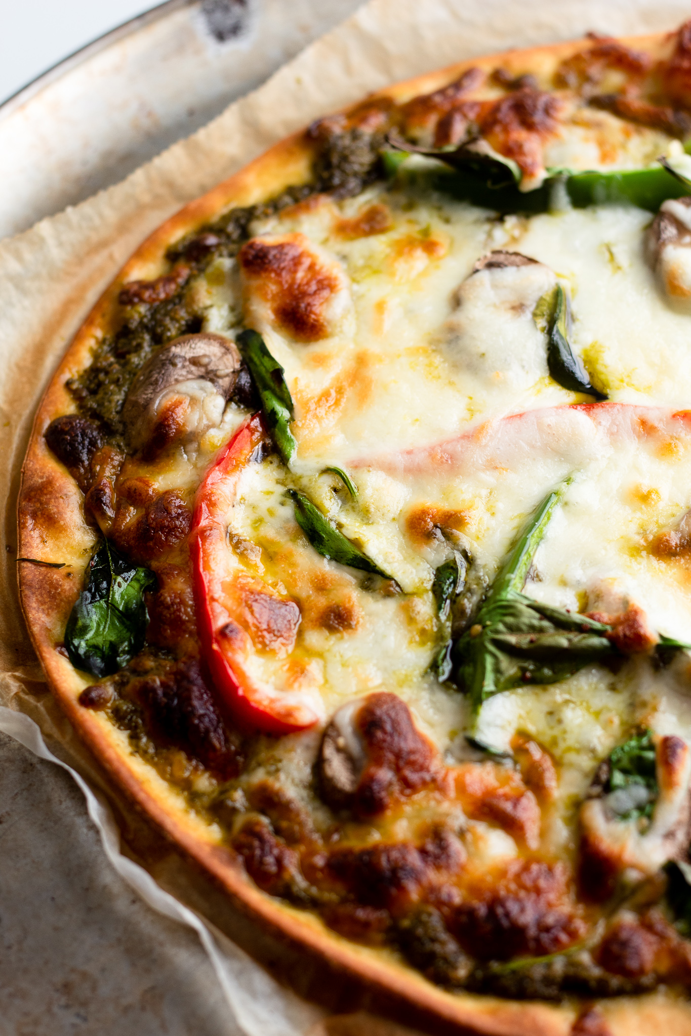 Loaded Pesto Veggie Pizza Our Balanced Bowl