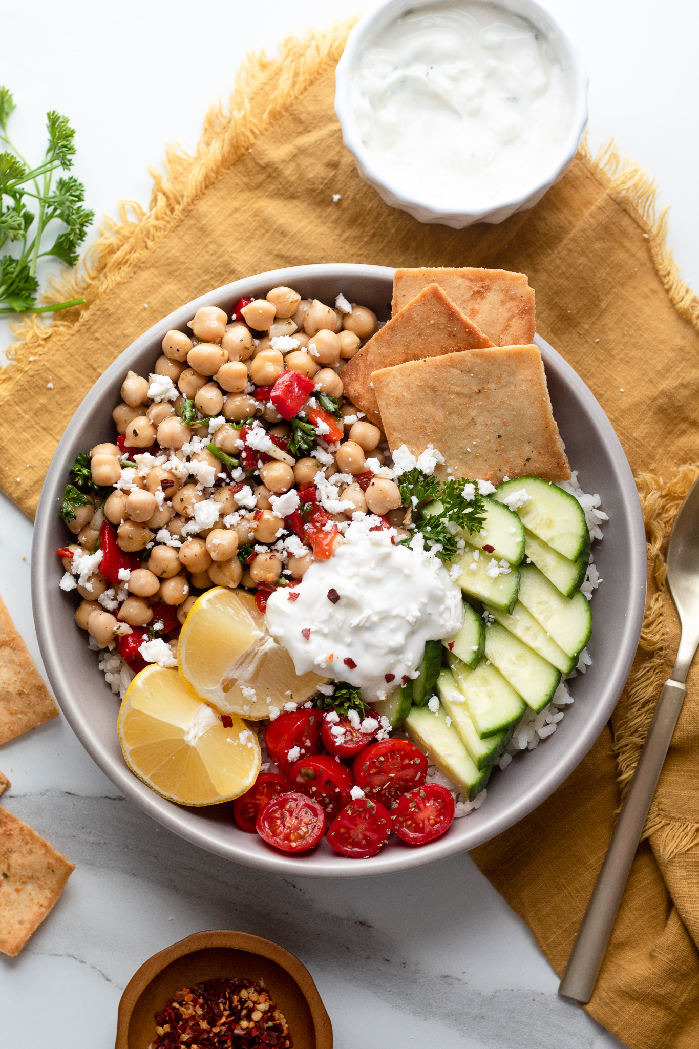 Marinated Greek Chickpea Bowls Our Balanced Bowl