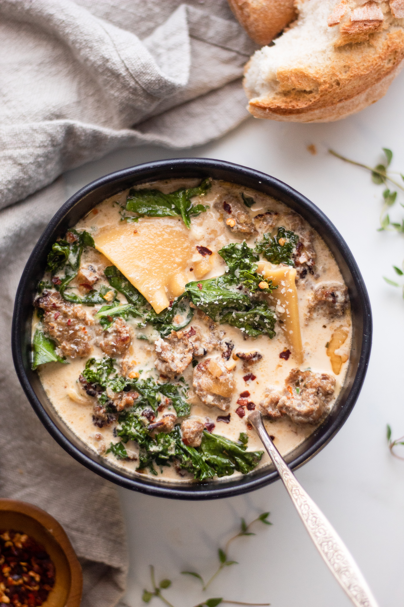 Creamy White Lasagna Soup Our Balanced Bowl