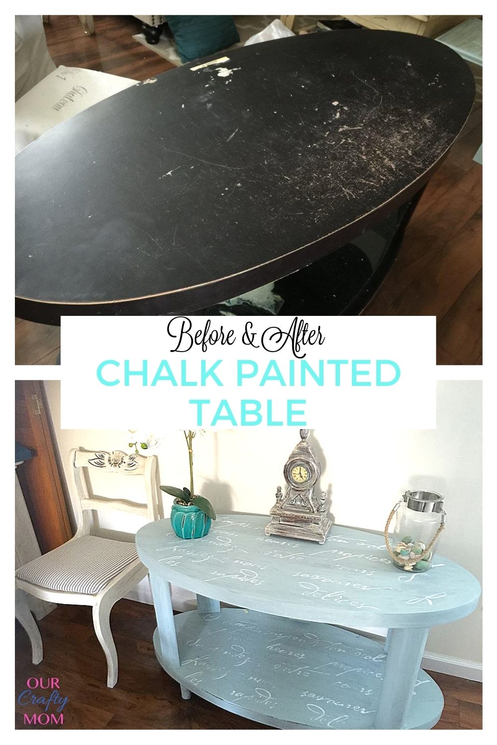 How To DIY A French Poem Chalk Painted Sofa Table Our Crafty Mom
