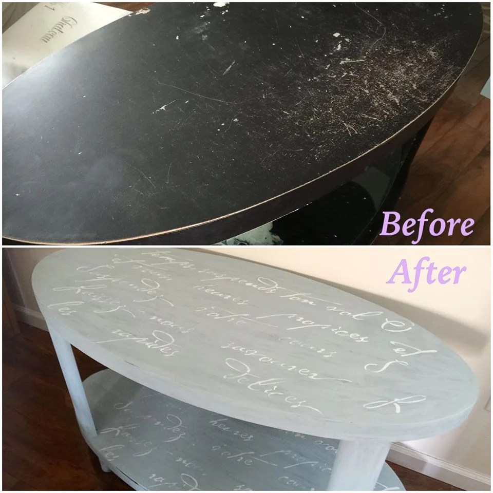 How To DIY A French Poem Chalk Painted Sofa Table Our Crafty Mom