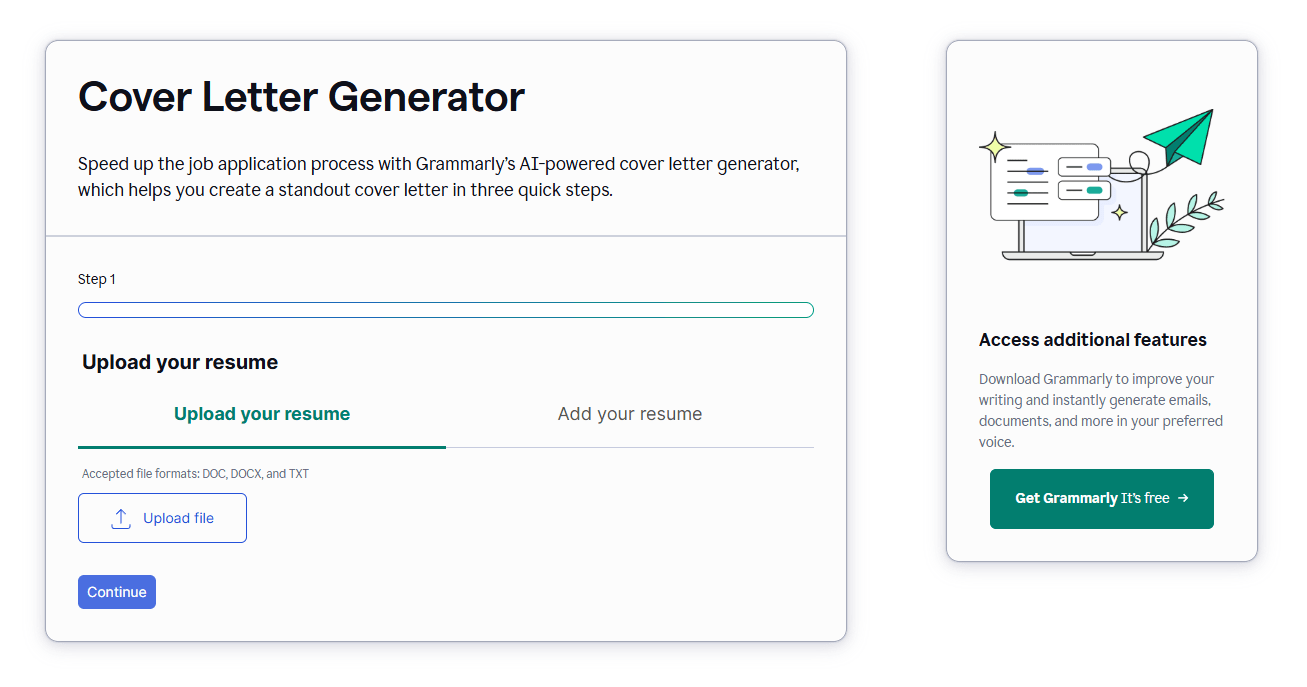 AI tools for writing cover letters