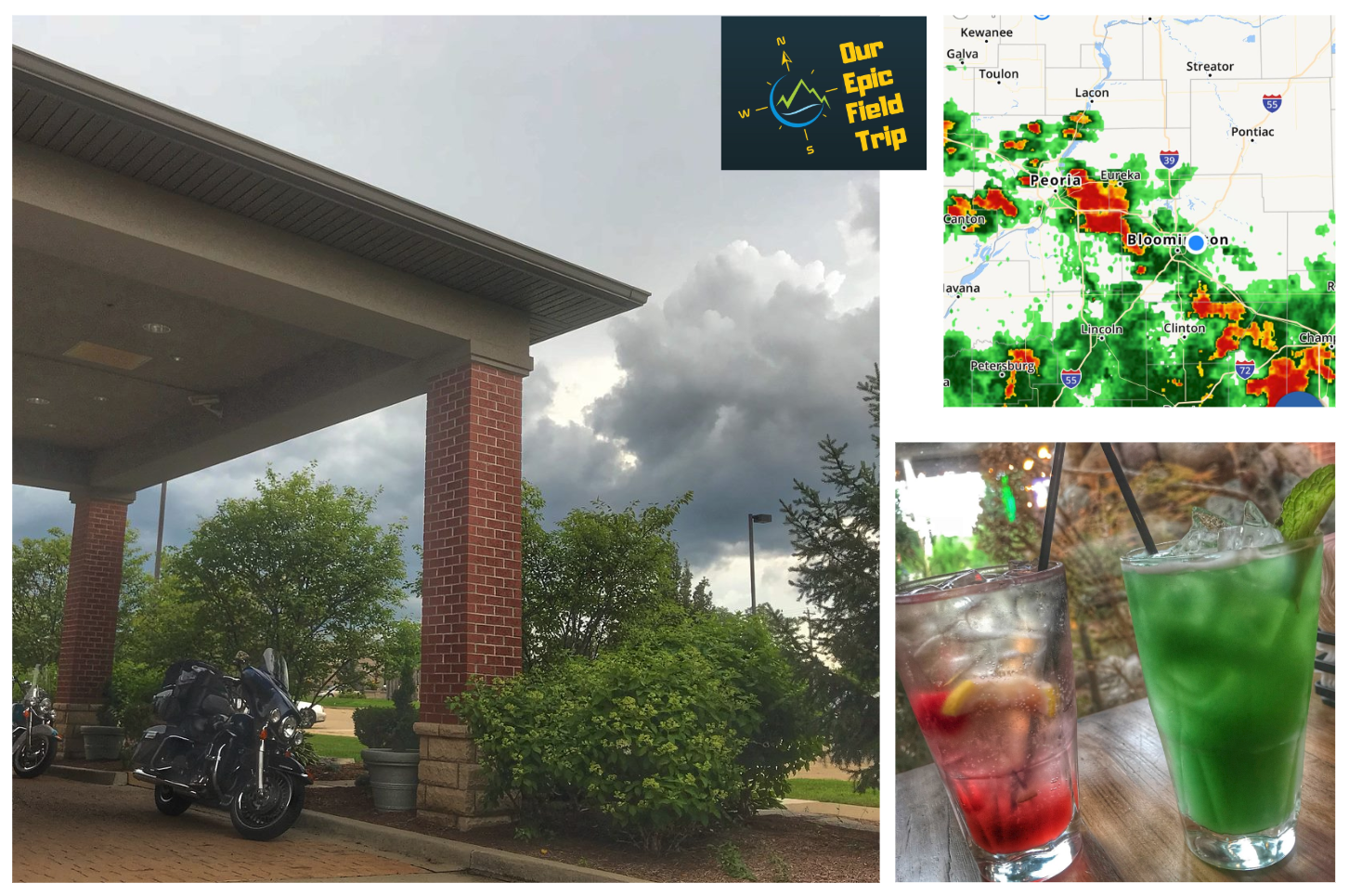 Bloomington IL collage / coast to coast motorcycle trip