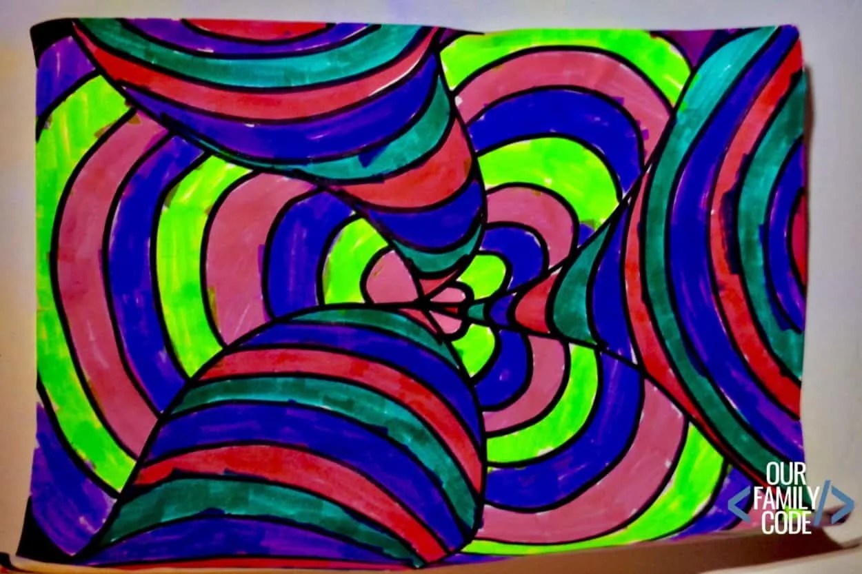 Psychedelic Art, Optical Art, Op Art, Rainbow Op Art, 14 x 17 Wall Art