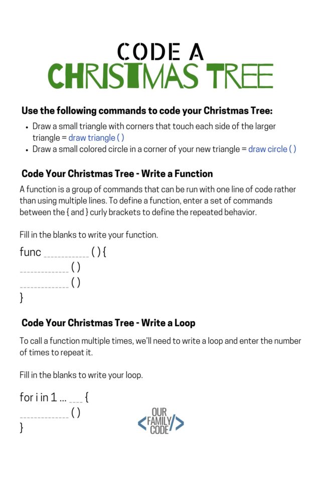 Christmas Algorithm Art Unplugged Coding Activity Our Family Code