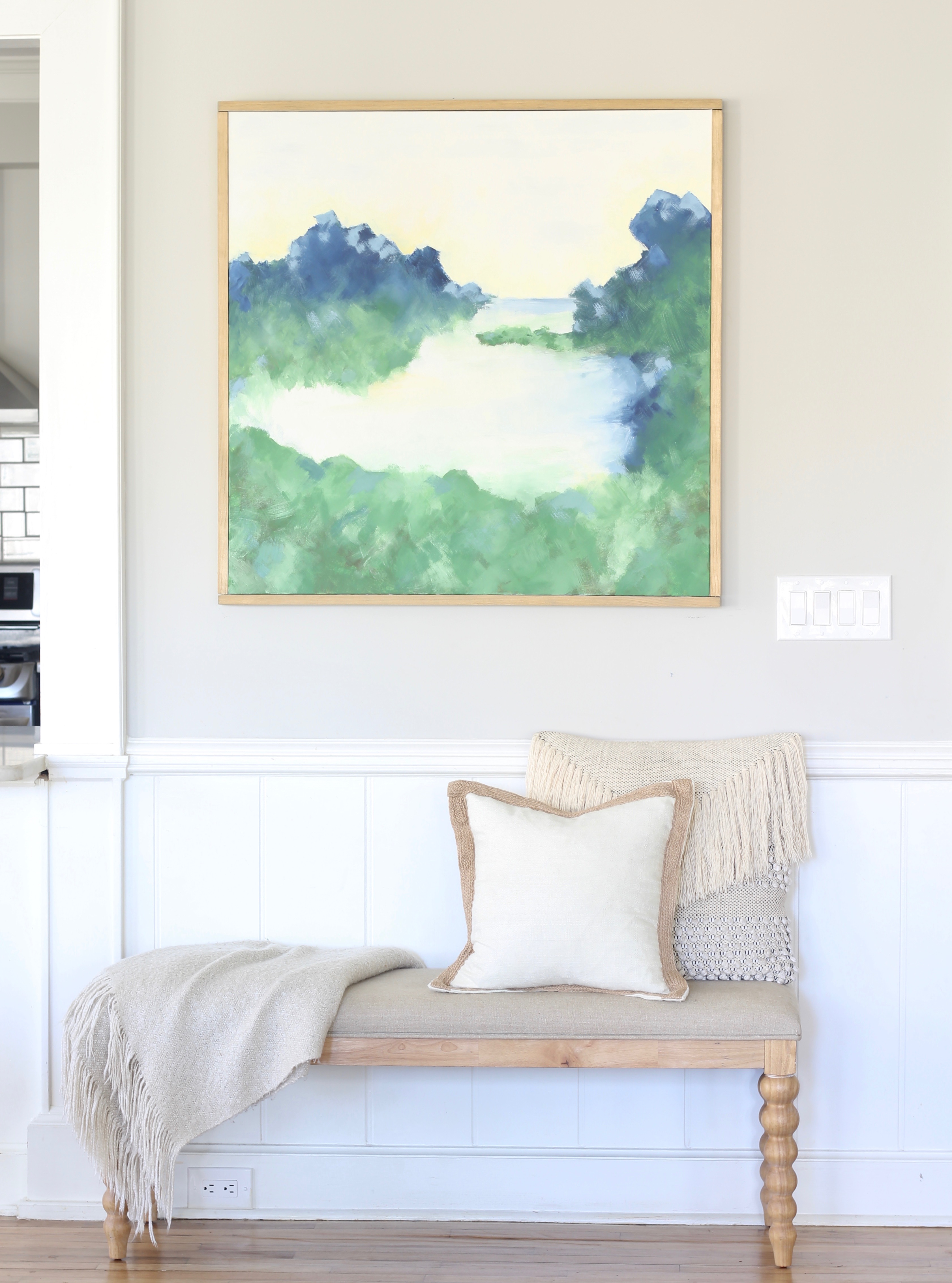 DIY Large Framed Abstract Landscape Art Our Hammock House