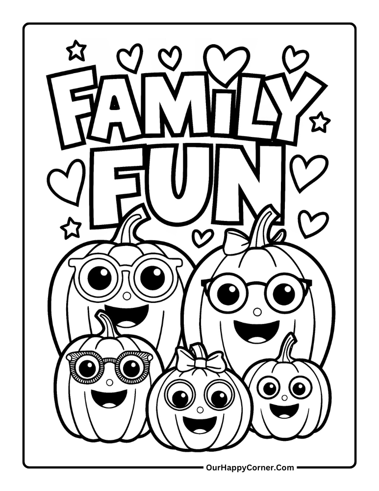 Free Pumpkin Coloring Pages for a FunFilled Fall Our Happy Corner