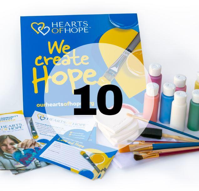 10Heart HOPE Kit with all Supplies Hearts of Hope