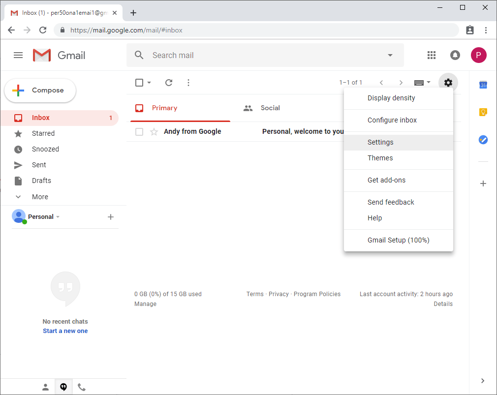 Setting up your email with your personal