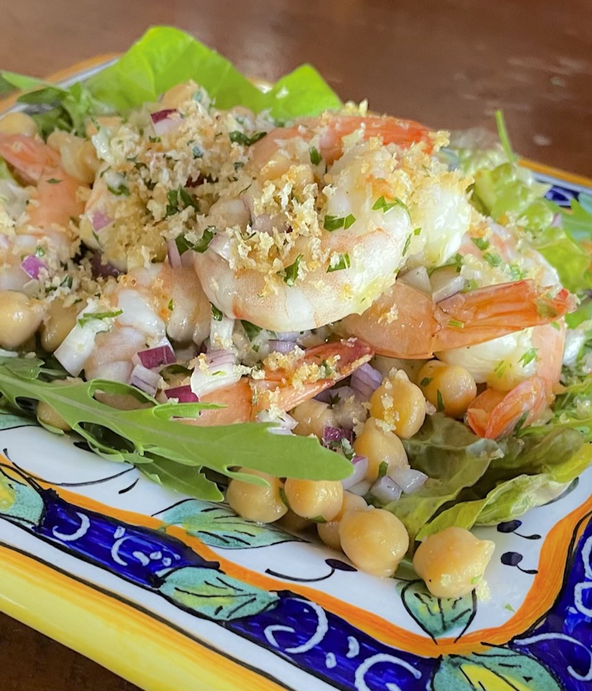 Ceci (Chickpeas) and Shrimp Salad with Anchovy Breadcrumbs Our