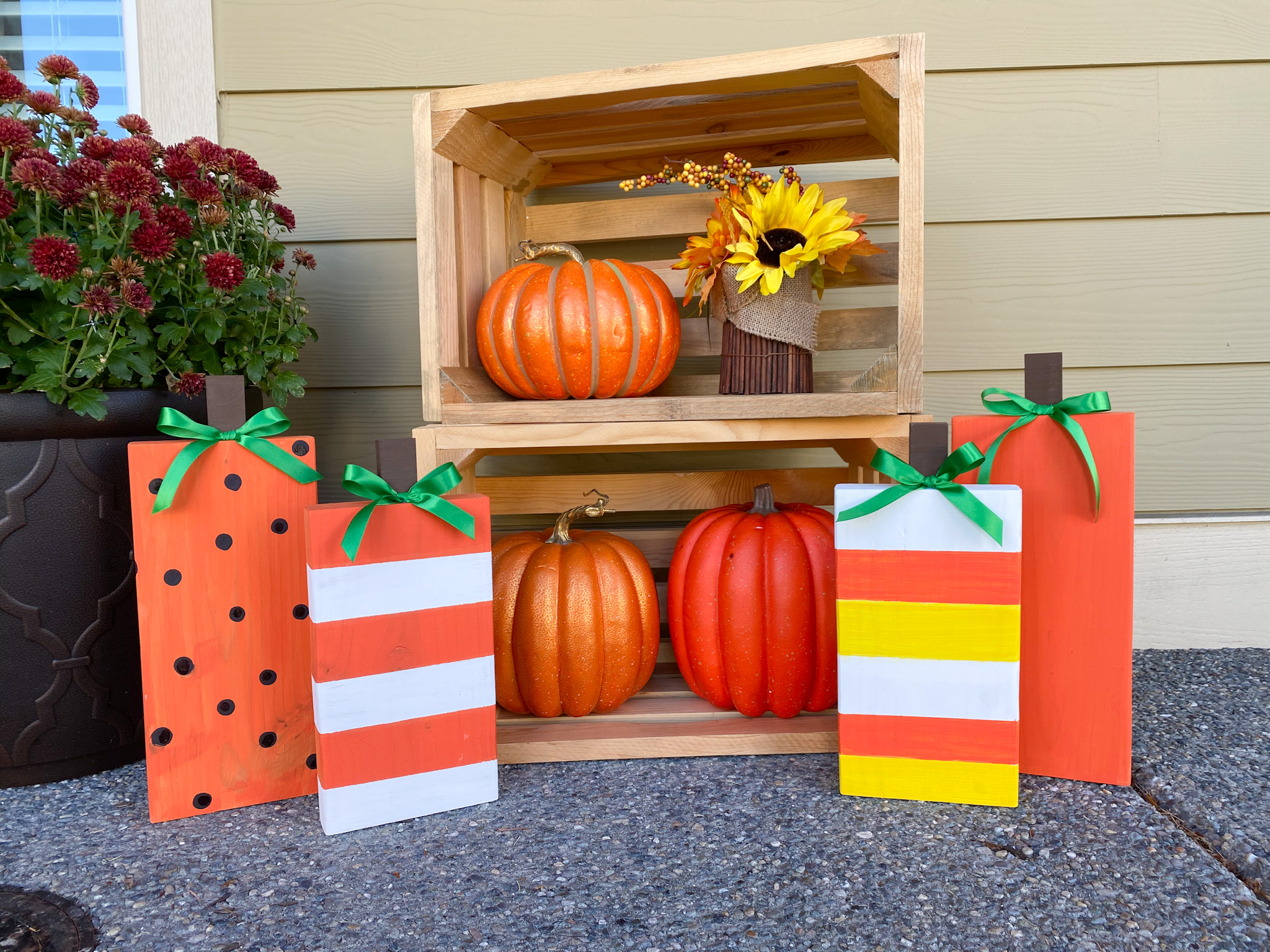 DIY Fall Pumpkin Wood Blocks step by step pictures