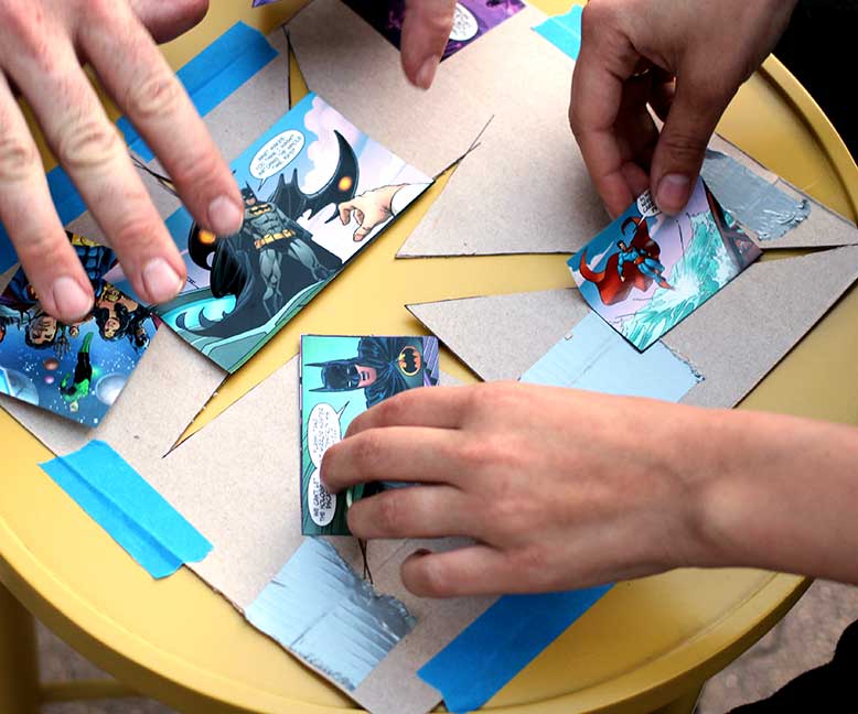 DIY Mid Century Inspired Table, Comic Book Style Our Nerd Home