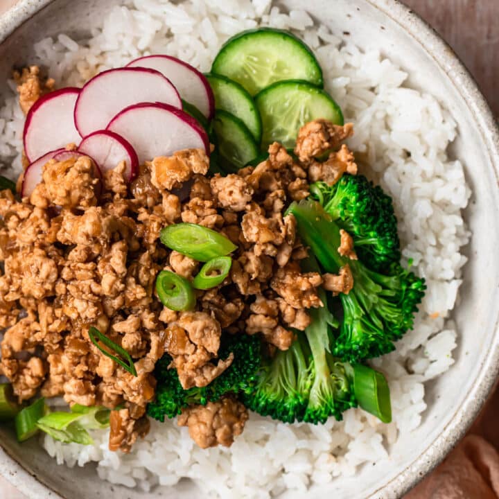 Asian Ground Chicken Rice Bowls Easy! Our Nourishing Table