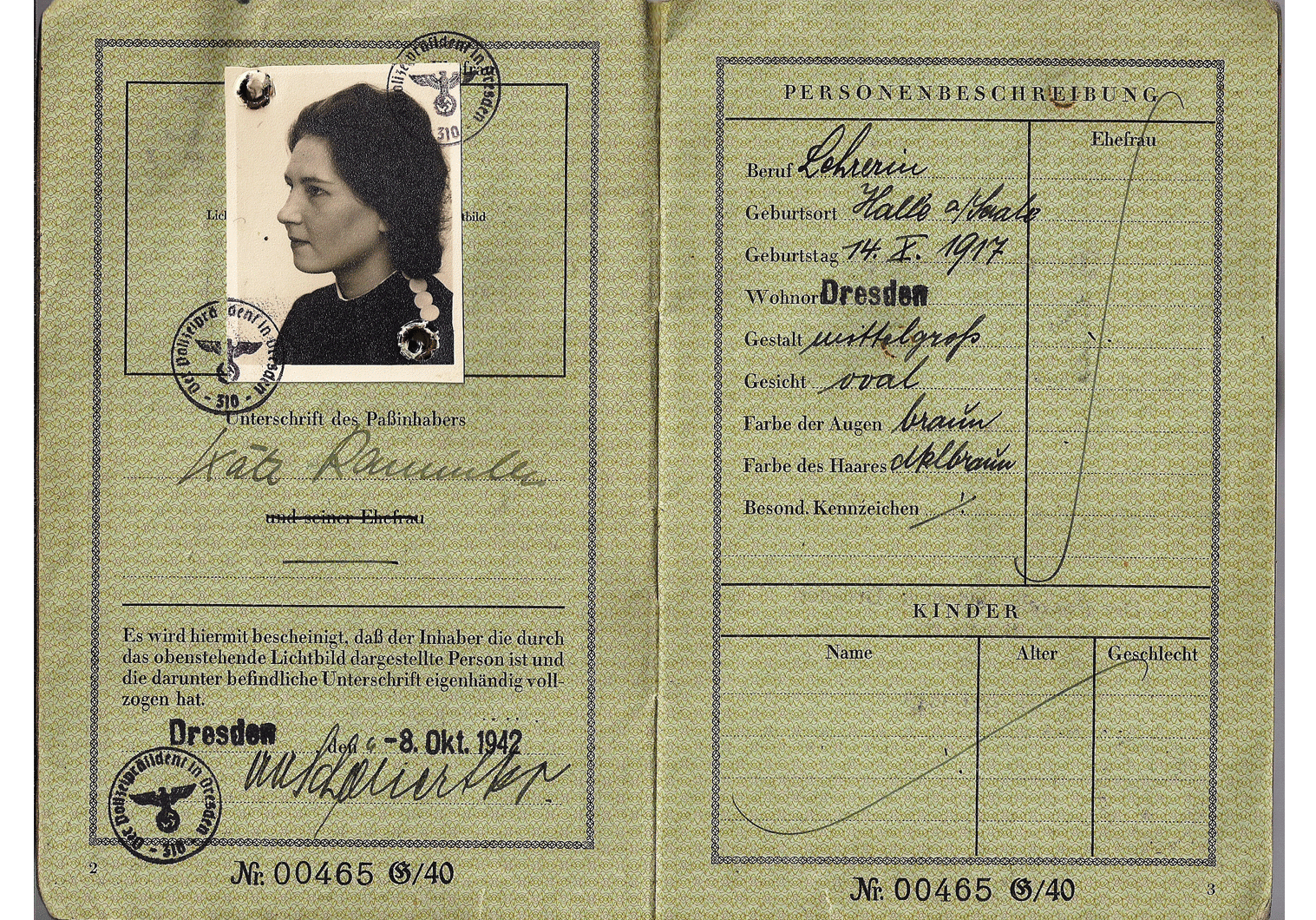 German passport used for Oslo Our Passports