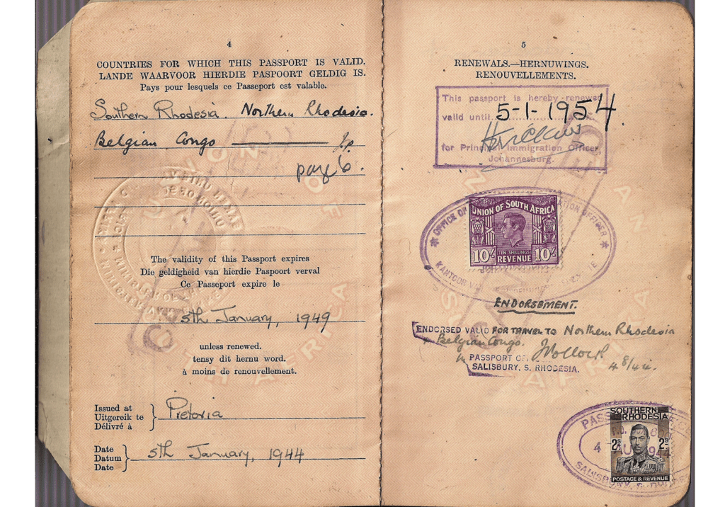 1944 issued South African passport Our Passports