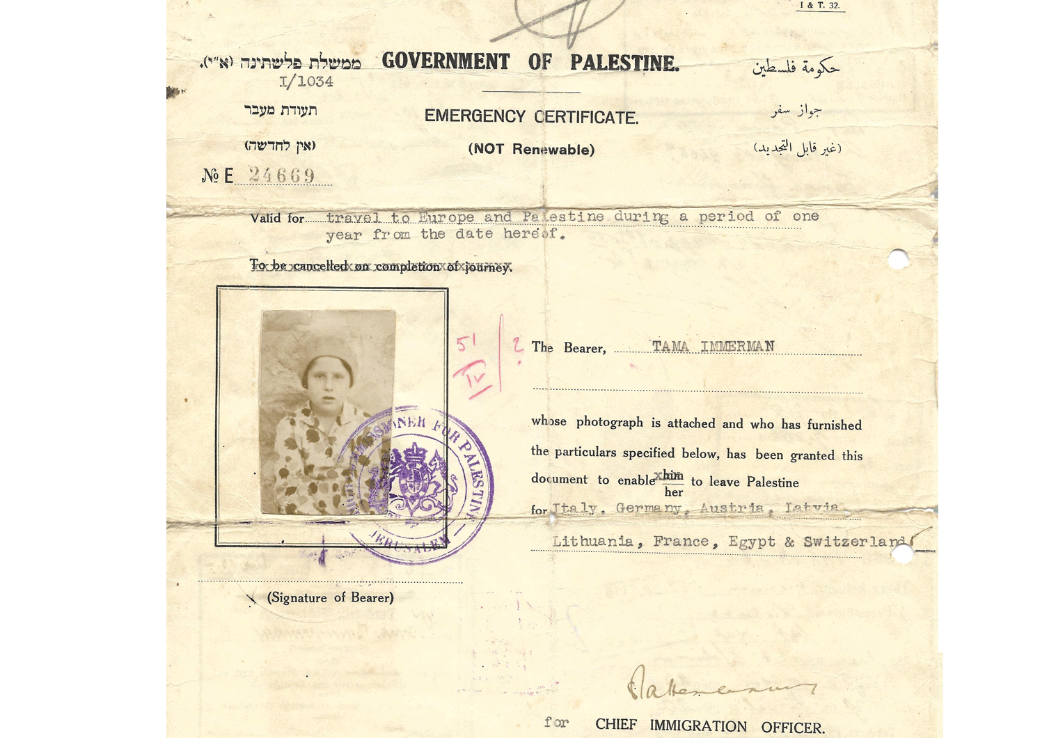 British Mandate travel document Our Passports