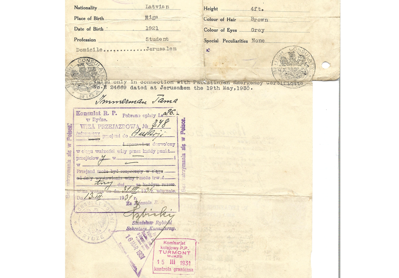 British Mandate travel document Our Passports