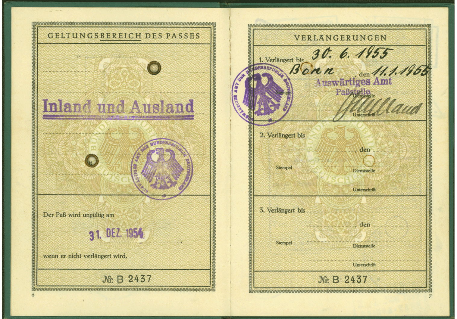 WestGerman early official passport Our Passports