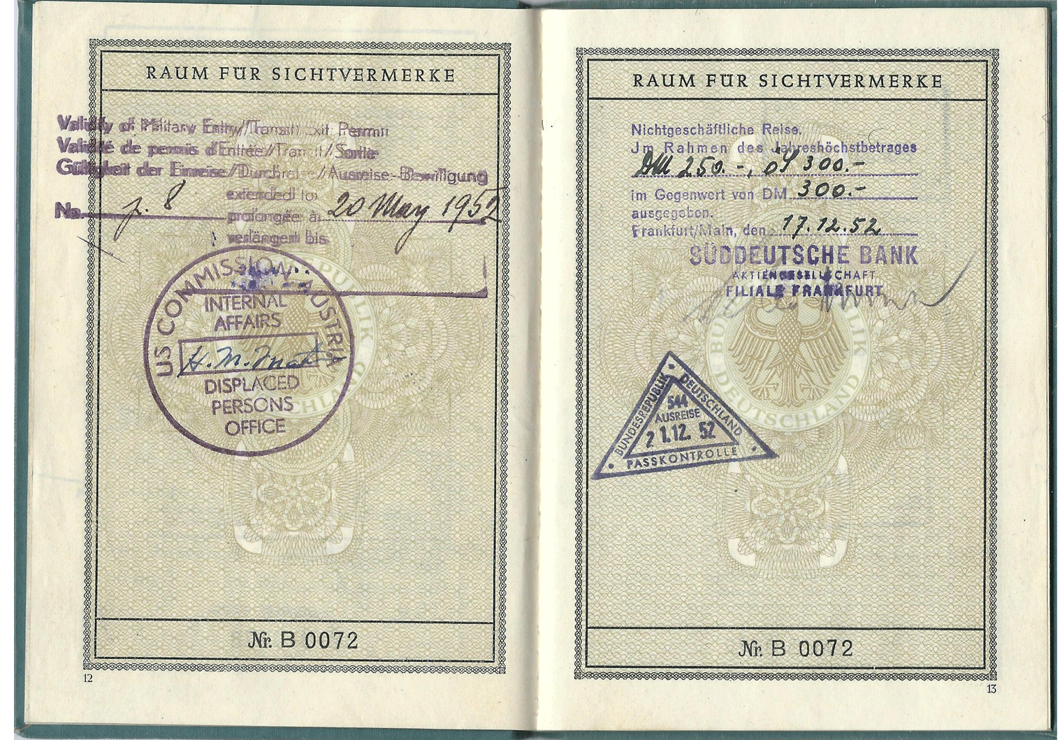 1951 early German official passport Our Passports
