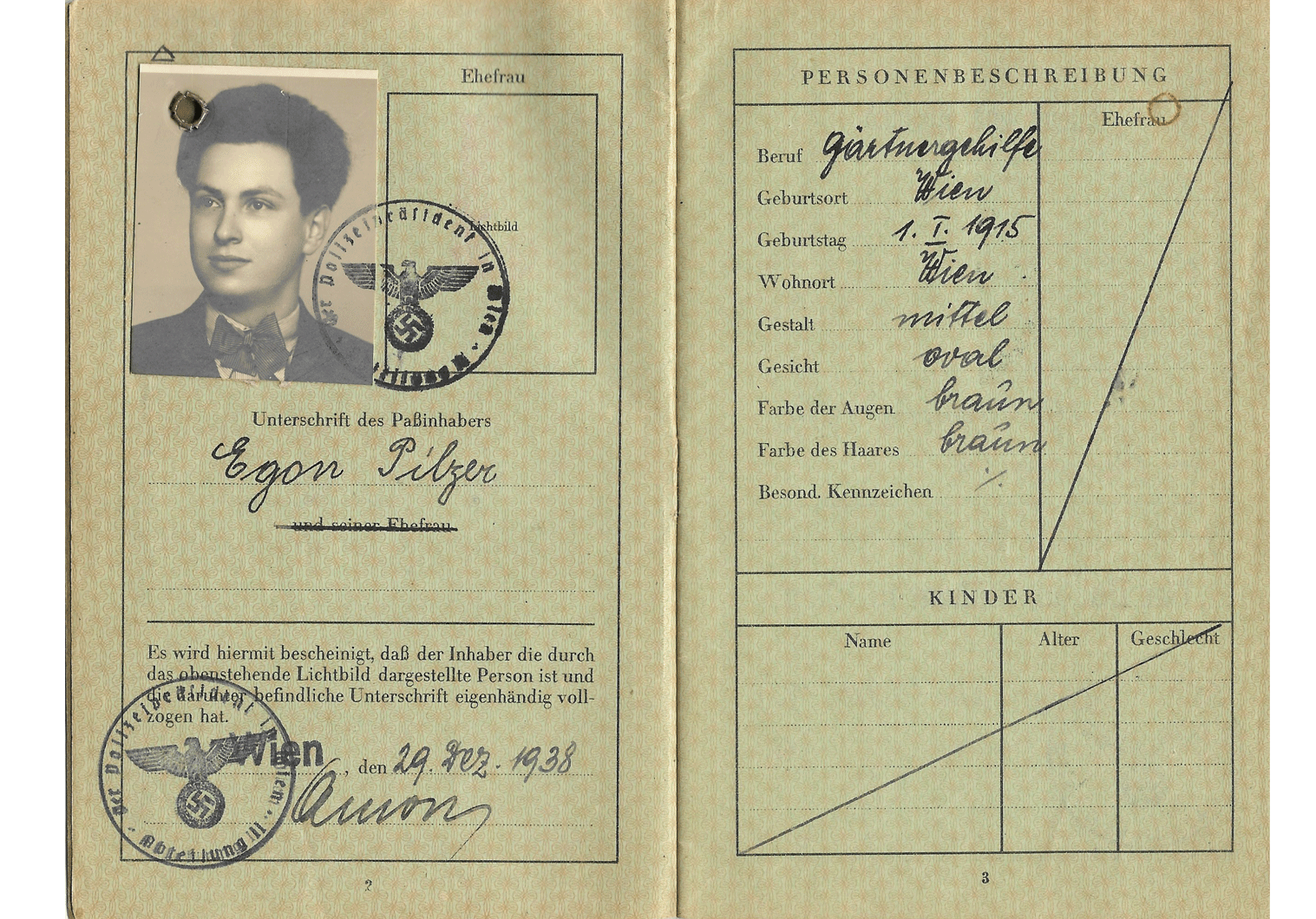 J stamped German passport Our Passports